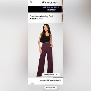 Fabletics Women's Wide Leg Pant - Deep Purple